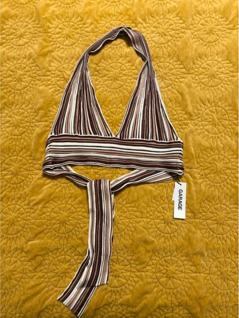 NWT Garage Knit Y2K Halter Tie Top - Size Medium